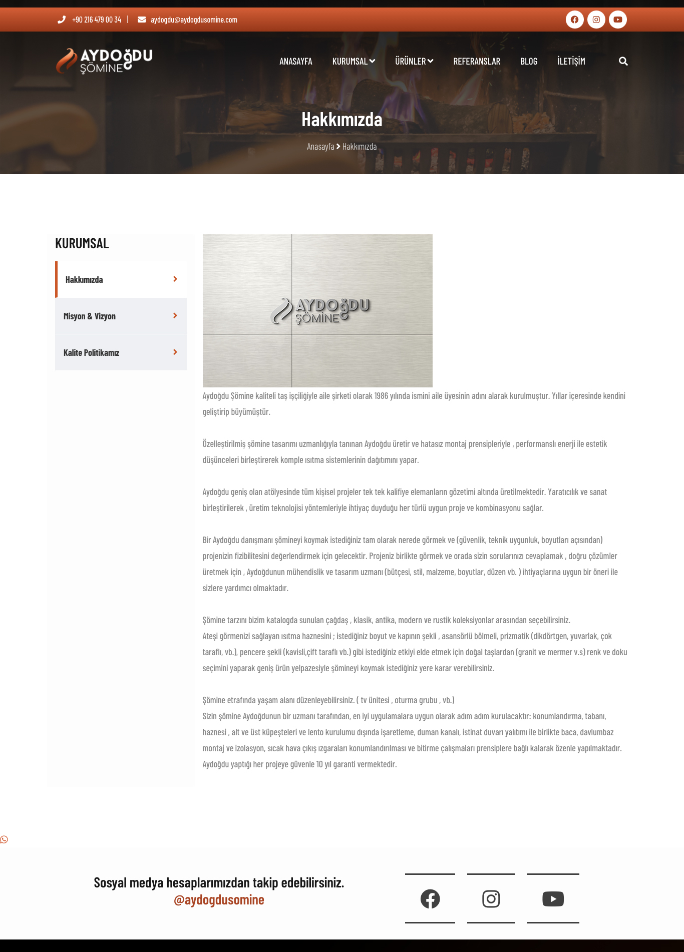 web tasarım - web yazılım - aydoğdu şömine- responsive design