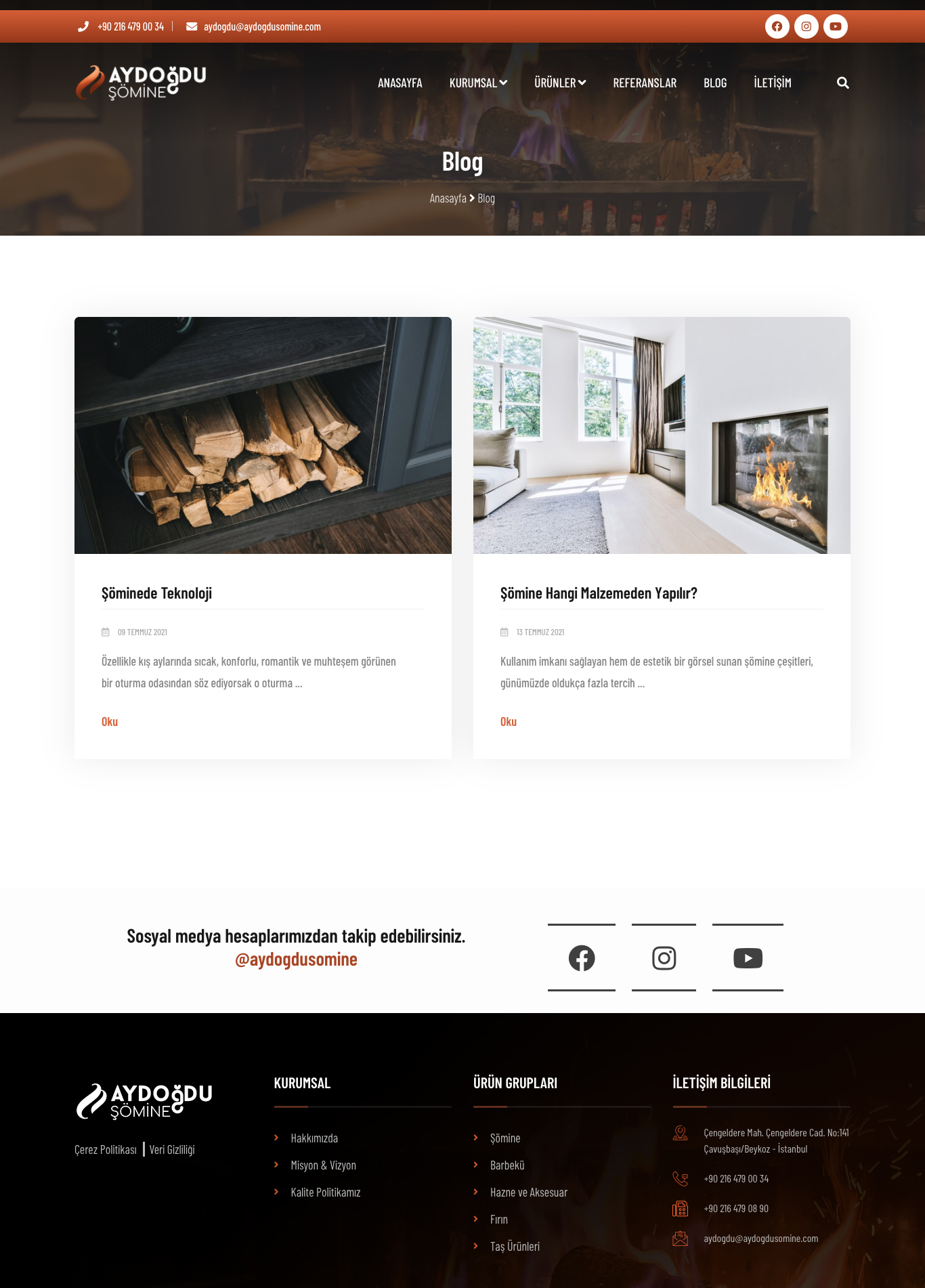 web tasarım - web yazılım - aydoğdu şömine- responsive design